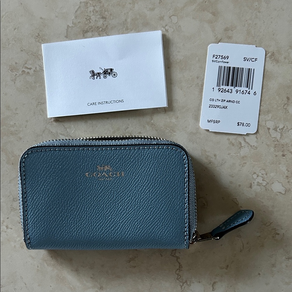 Coach NWT Blue Mini Wallet